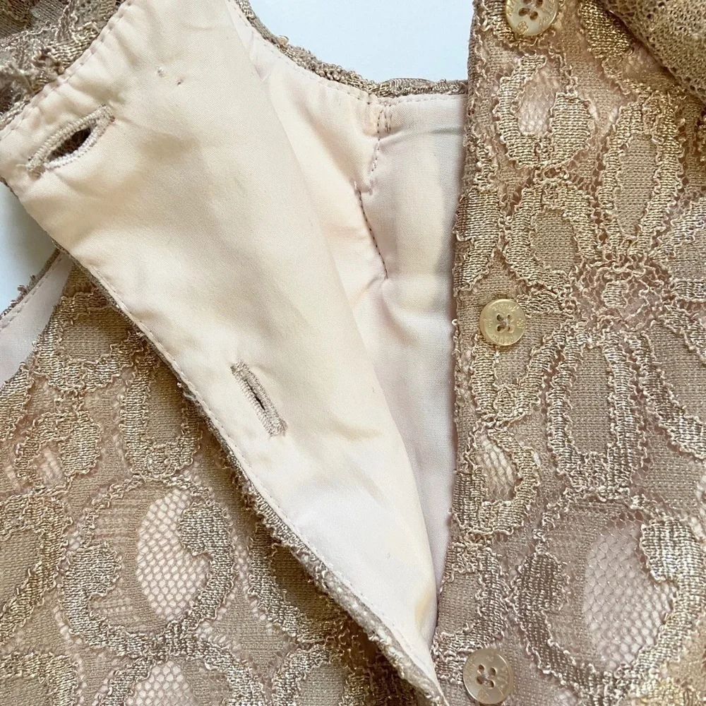 Pippa & Julie Bridgerton Vibe Party Dress Champagne Lace Lined